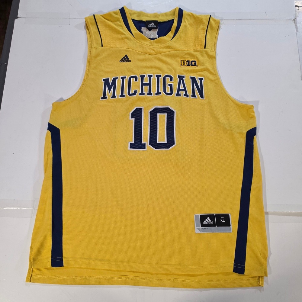 Adidas Michigan Wolverines Tim Hardaway‎ Jr 10 Basketball Jersey Yellow Mens XL